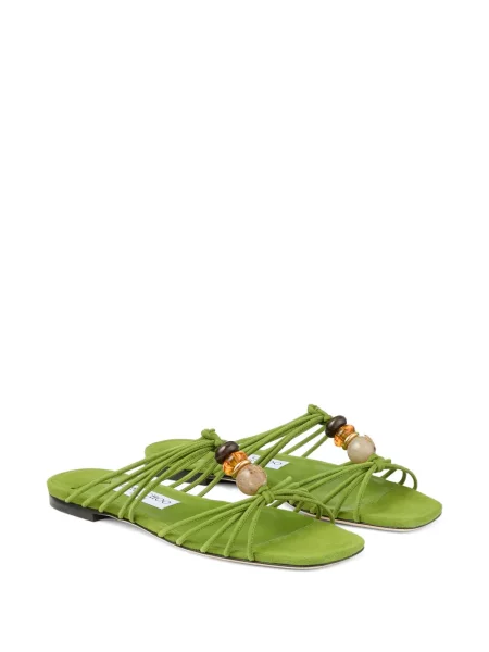 Papuci tip mules Jimmy Choo fără toc verde