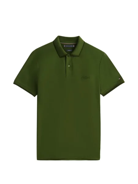 Tricou polo Tommy Hilfiger cu broderie verde