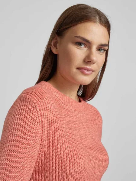Sweter z dzianiny o kroju regular fit z prążkowanymi wykończeniami S.oliver różowy