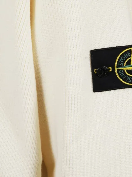 Briaunotas kardiganas Stone Island akmenys balta