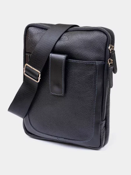 Кожаная сумка через плечо Shvigel черная