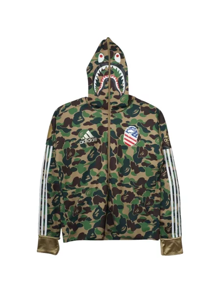 Hanorac cu glugă A Bathing Ape® cu imagine verde