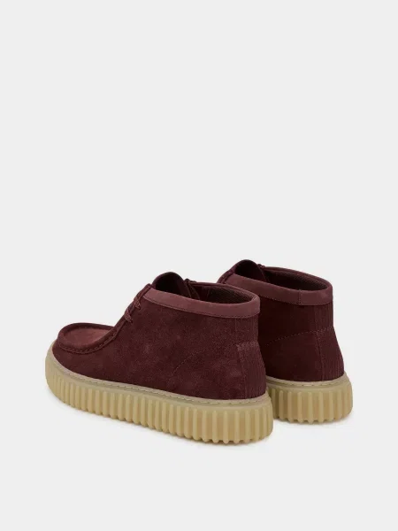 Замшевые ботинки Clarks бордовые