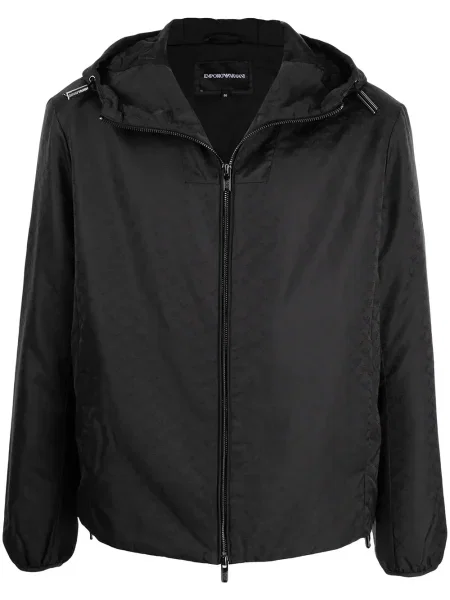Geacă Emporio Armani cu glugă negru