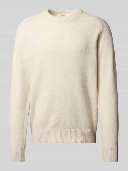 Sweter o kroju regular fit z dzianiny z mieszanki wełny z alpaki i wełny model ‘RAI’ Selected Homme biały
