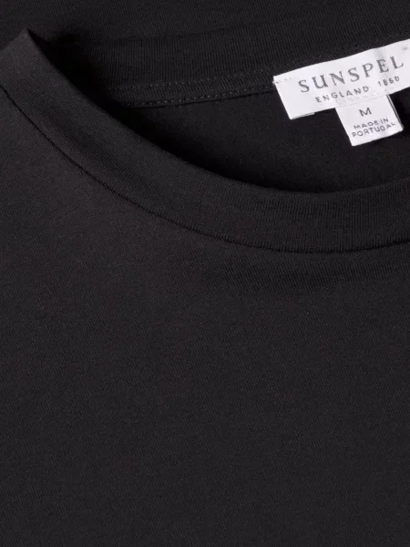 Tricou Sunspel cu decolteu rotund negru