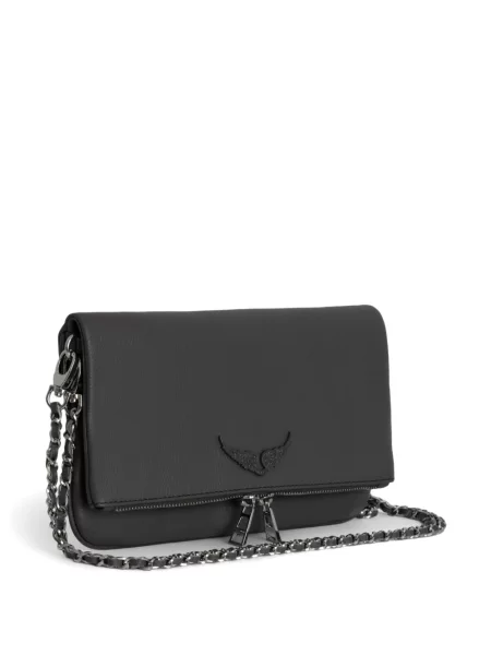 Кожена чанта тип портмоне Zadig&voltaire сиво