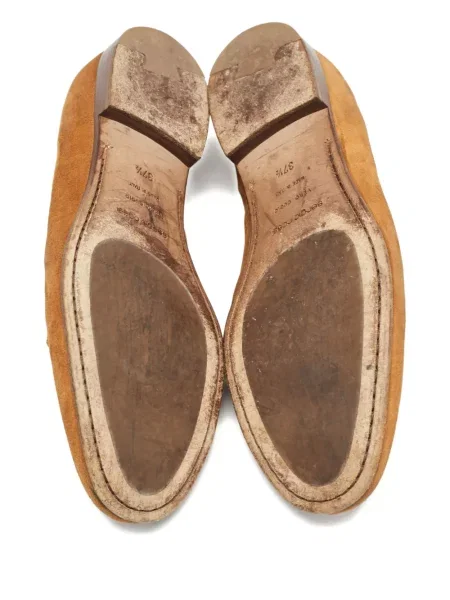 Pantofi loafer Sergio Rossi cu funde din piele de căprioară maro