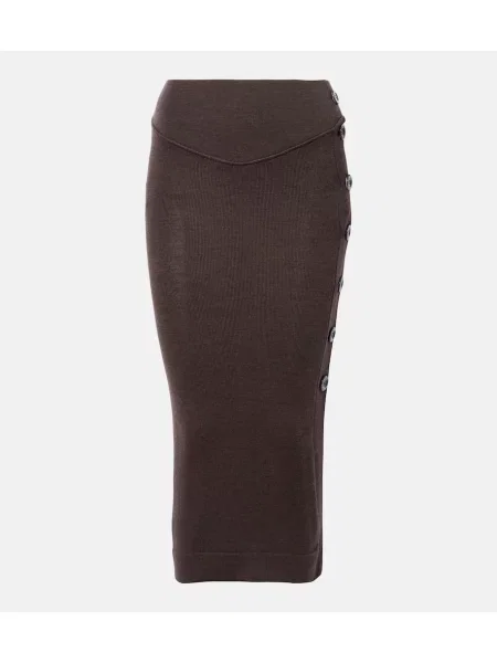 Fustă midi Vivienne Westwood de lână până la genunchi maro
