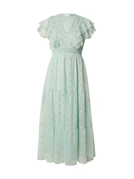 VILA Rochie de cocktail VIKAREN auriu / mentă verde