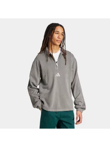 Bluza frotte z efektem sprania ADIDAS All SZN na krótki szara