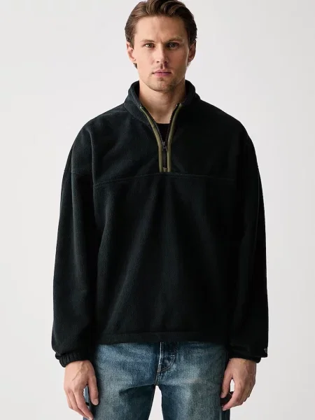 Levi's hanorac pentru bărbați din polar REDWOOD HALF ZIP negru