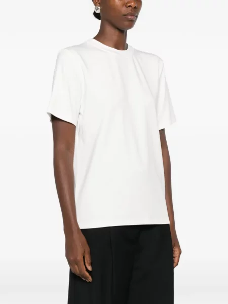 Scurt tricou Eleh cu decolteu rotund alb