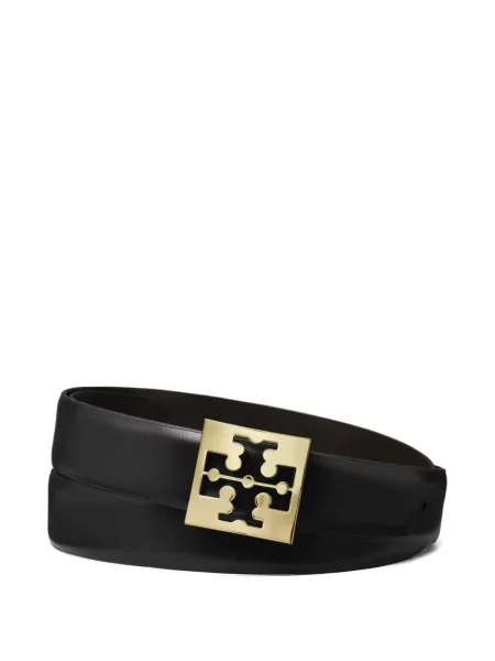 Curea Tory Burch cu cataramă cu autograf negru
