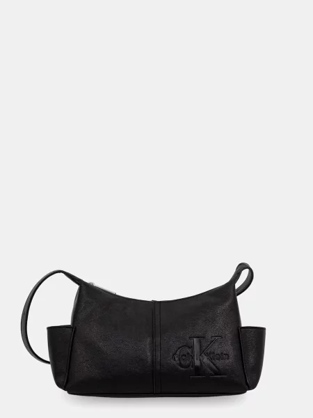 Calvin Klein geantă crossbody pentru femei cu imitație de piele negru