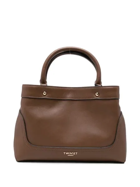 Geantă shopper Twinset cu autograf maro