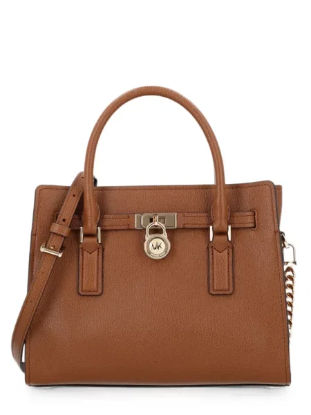 Kožna shopper torbica Michael Michael Kors s volanima zelena