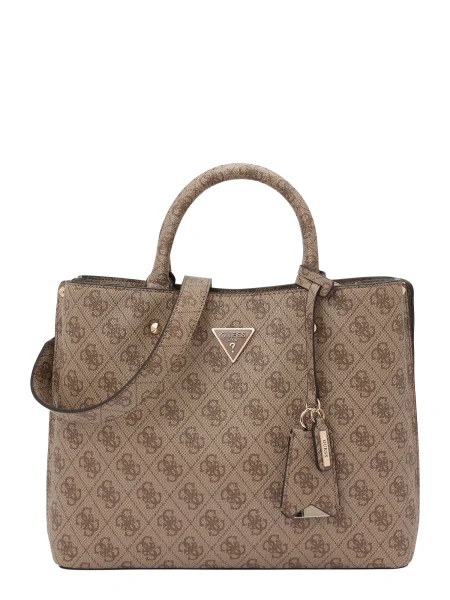 GUESS Ručna torbica MERIDIAN II GIRLFRIEND SATCHEL / svijetlosmeđa smeđa