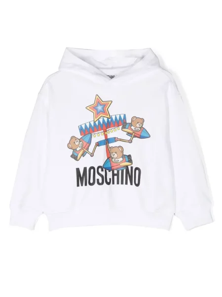 Bluza z kapturem dziecięca Moschino biała