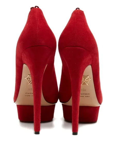 Pantofi cu toc Charlotte Olympia din piele roșu