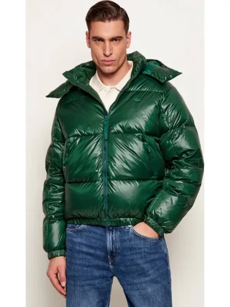 Lacoste Geacă din puf verde