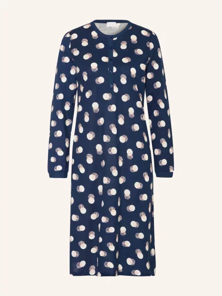 Mey Koszula Nocna Z Serii Scribbled Dots blau biała