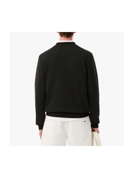Geacă Lacoste din fleece clasică negru