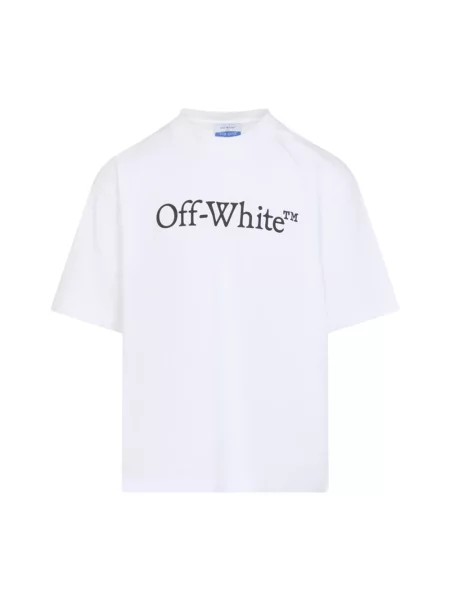 T-shirt Off-White Big Bookish Skate S/S Tee White Black S biała