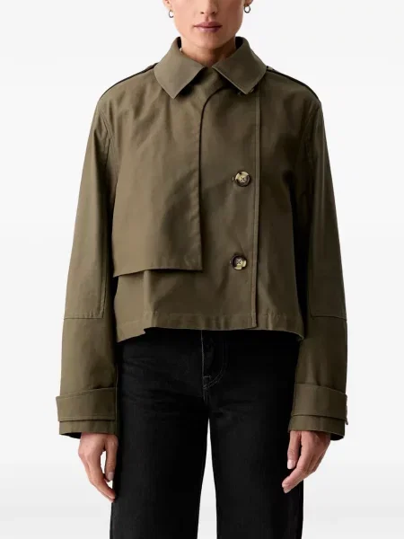 Decupat geacă Rag & Bone cu două rânduri de nasturi verde
