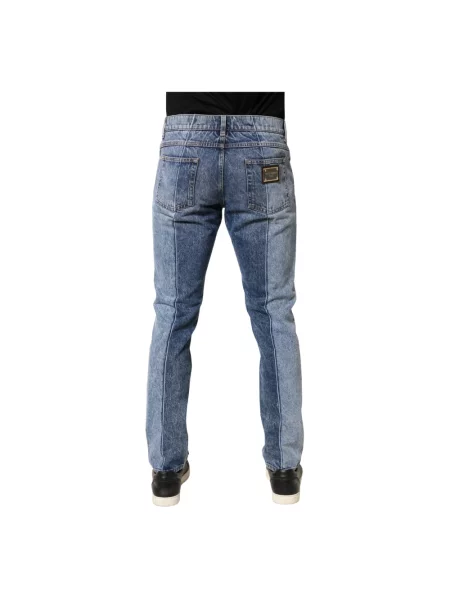 Jeansy straight leg Dolce And Gabbana niebieskie