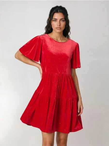 Сукня-бульбашка червоний