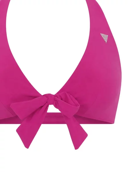 Bikini Guess cu funde cu gât halter roz