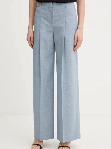 BOSS pantaloni de lână albastru