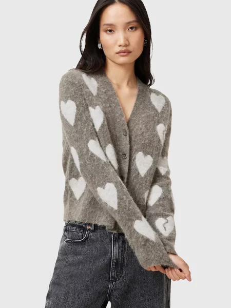 AllSaints cardigan din lână AMORA femei verde