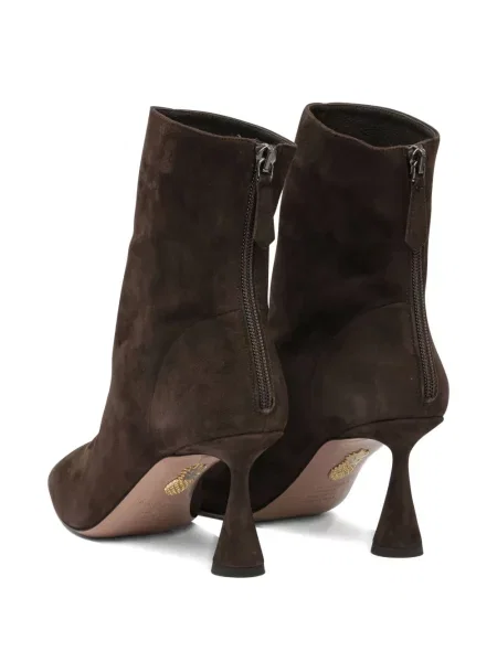 Cizme scurte Aquazzura din piele de căprioară maro