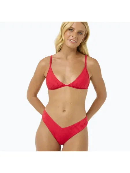 Rip Curl Premium Surf Fixed Tri hibiscus costum de baie de top roșu