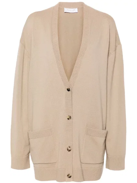 Spodnie Michael Kors Collection z kaszmiru zwężane brązowe