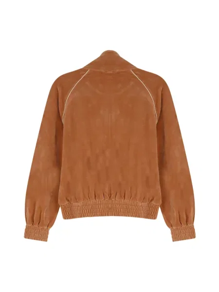 Welurowa bluza Chloe z logo różowa