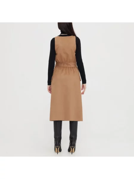 Sukienka koszulowa Moschino zamszowa brązowa