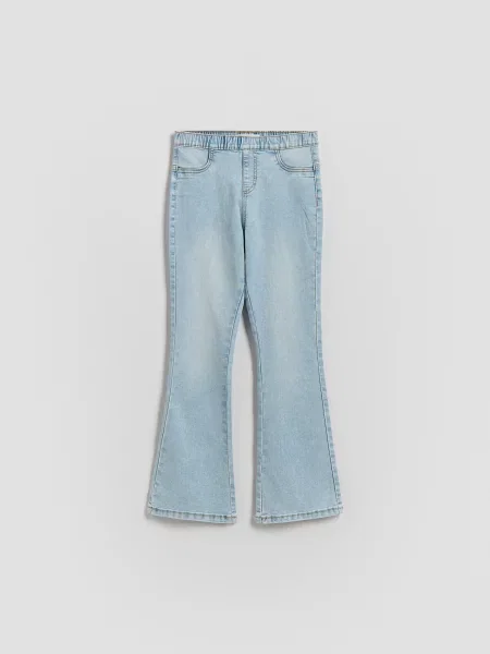 Reserved Pantaloni jegging flare albastru