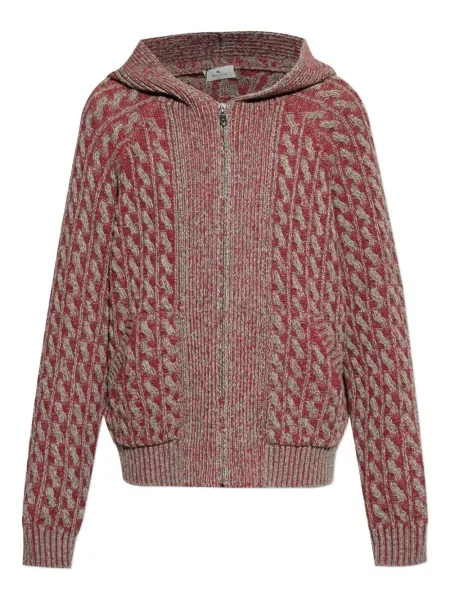 Pletena majica s kapuljačom Etro siva