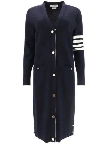 Cardigan Thom Browne din lână merinos albastru