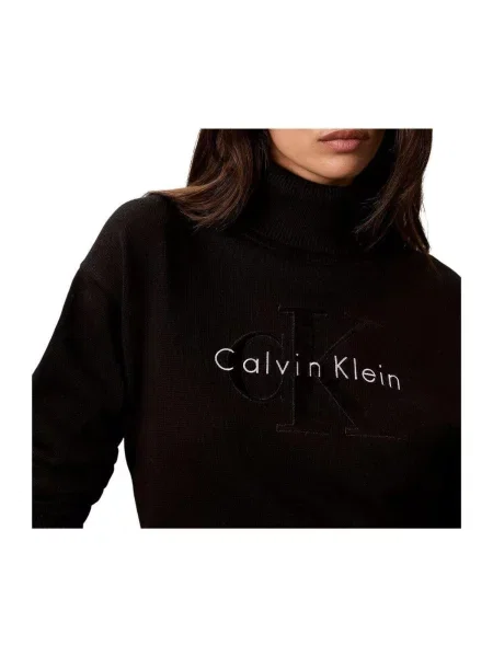 Calvin Klein Jeans Sveter / biela čierna