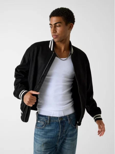Guess Jeans Μπουφάν μεταβατικό μαύρο