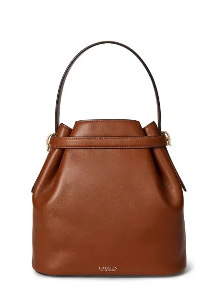 Lauren Ralph Lauren torbica vreča usnjena rjava