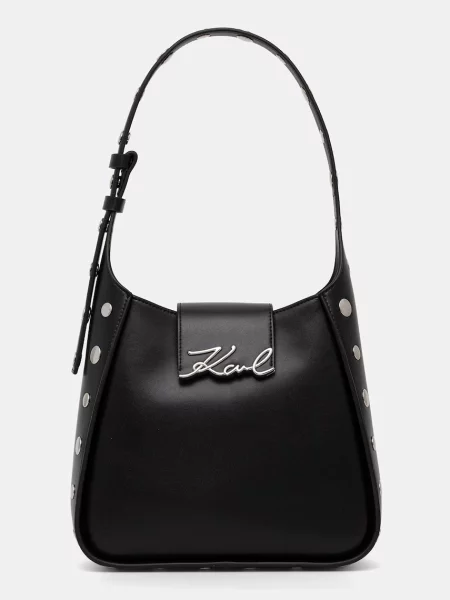 Geanta hobo Karl Lagerfeld din piele negru