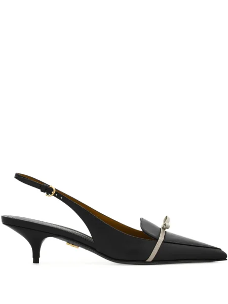 Pantofi cu toc Ferragamo cu funde slingback negru