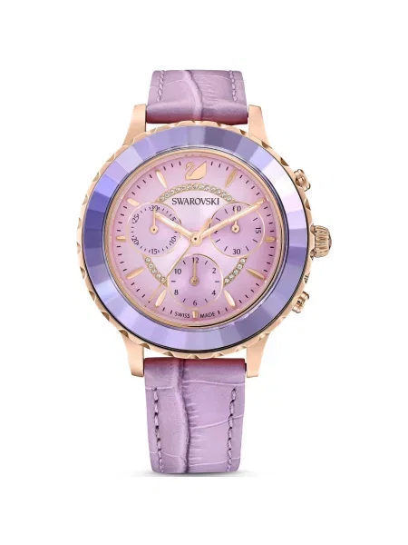 Zegarek Swarovski skórzany fioletowy