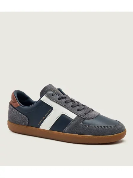 Tommy Hilfiger Teniși din piele Tribeca | piele întoarsă gri