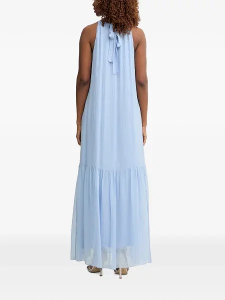 Rochie maxi Haveone cu gât halter albastru